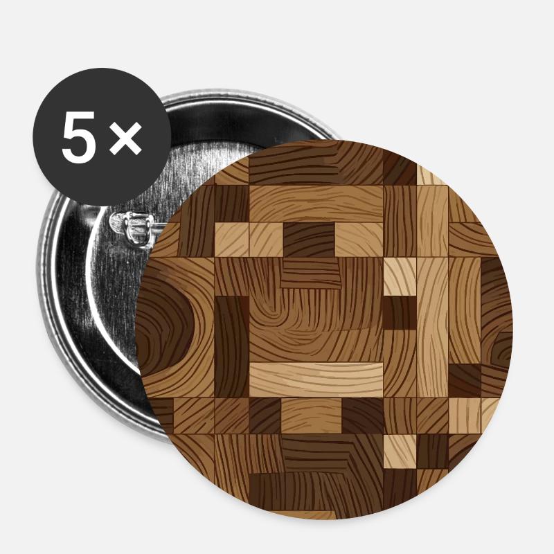 Abstract Wood Pattern - Buttons small 1''/25 mm (5-pack) - white