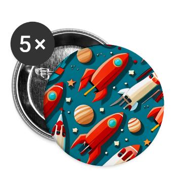 Modèle de vaisseau stellaire - Lot de 5 petits badges (25 mm) - blanc - Devant