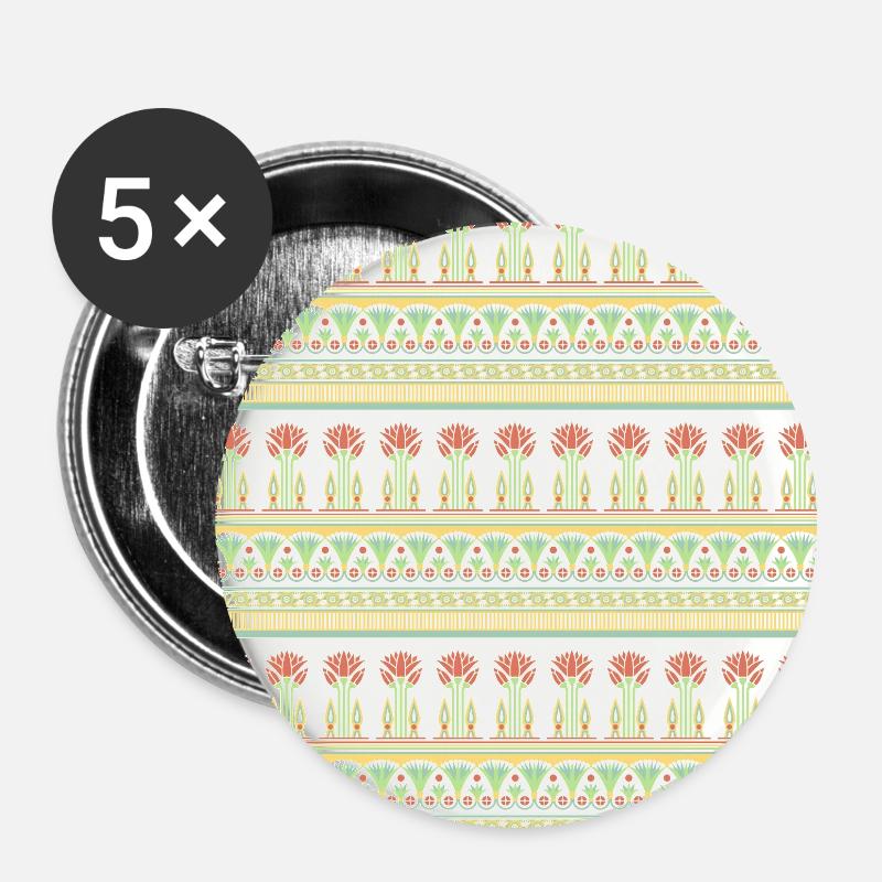 ÄGYPTISCHES MUSTER I - Buttons klein 25 mm (5er Pack) - Weiß