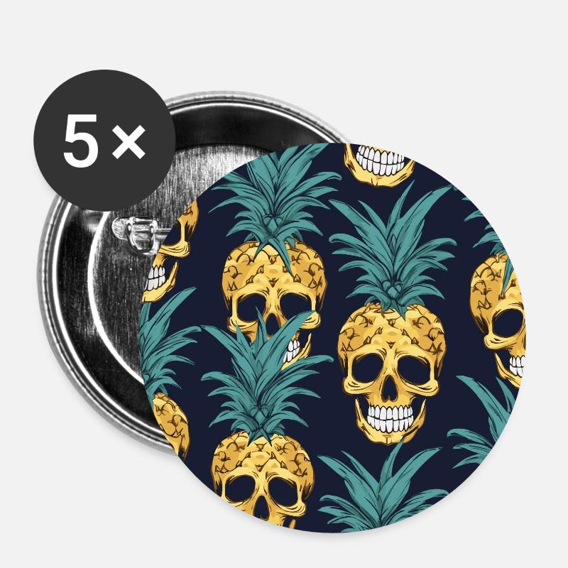 Lustige Ananas Punks - Buttons klein 25 mm (5er Pack) - Weiß