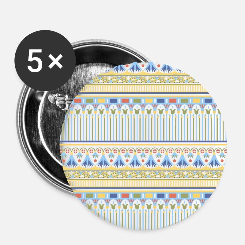 Modèle égyptien IX - Lot de 5 petits badges (25 mm) - blanc