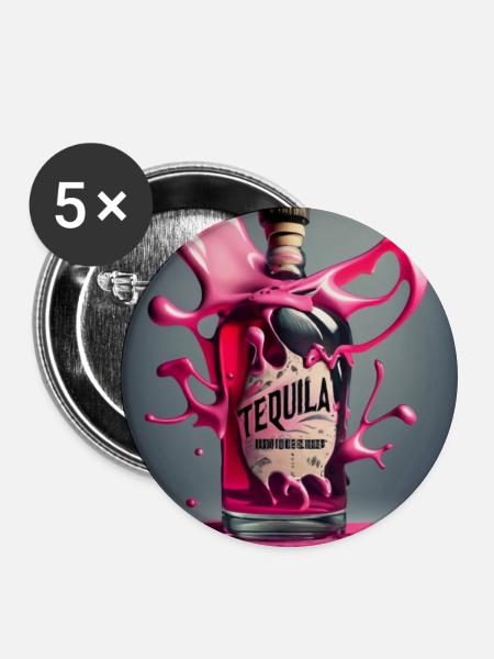 Tequila - Buttons klein 25 mm (5er Pack) - Weiß