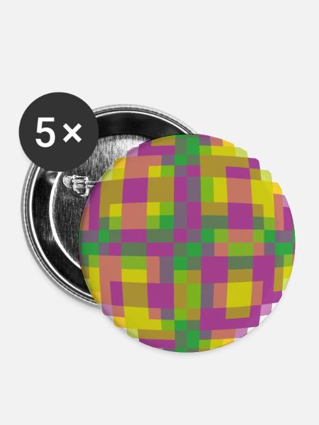PIXEL - Buttons klein 25 mm (5er Pack) - Weiß