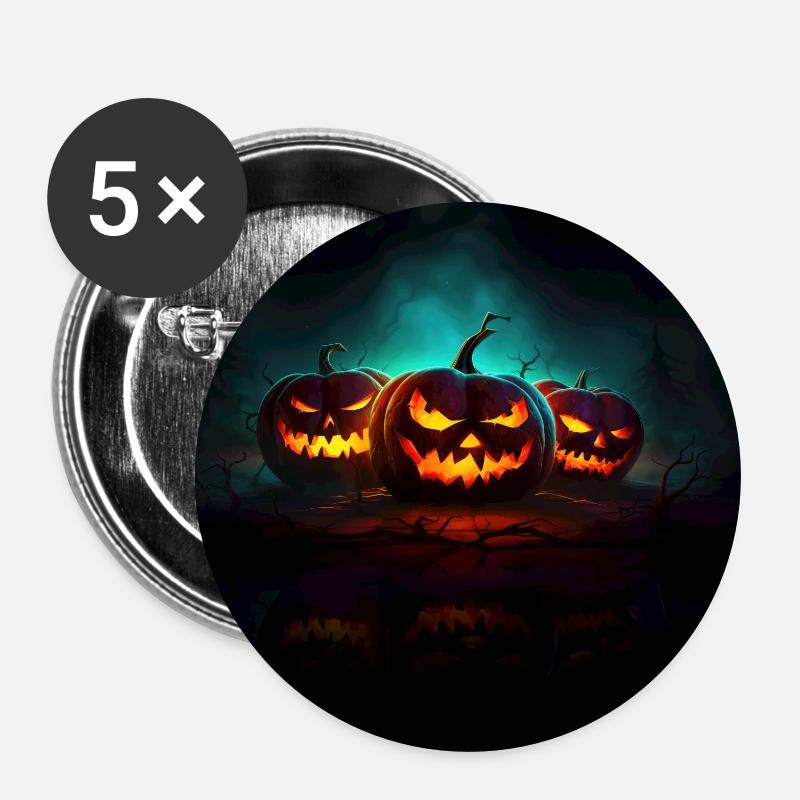 The 3 pumpkins - Buttons small 1''/25 mm (5-pack) - white