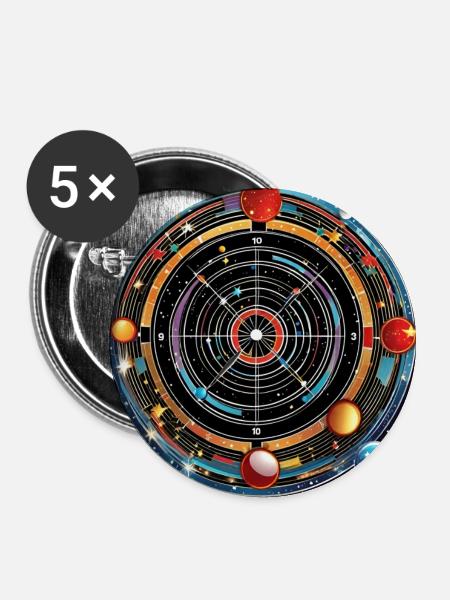 Planetare Präzision - Galaxy Dartboard - Buttons klein 25 mm (5er Pack) - Weiß