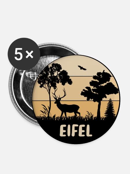 Eifel - Buttons klein 25 mm (5er Pack) - Weiß