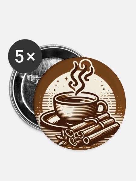 Teezeit - Buttons klein 25 mm (5er Pack) - Weiß