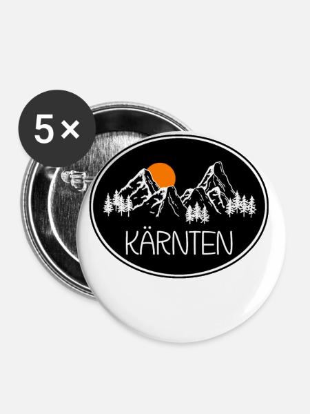 Kärnten - Buttons klein 25 mm (5er Pack) - Weiß