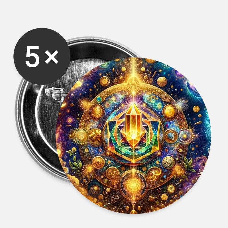 Manifestation de la prospérité - Lot de 5 petits badges (25 mm) - blanc