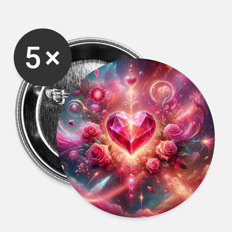 Love Manifestation Magic - Buttons small 1''/25 mm (5-pack) - white