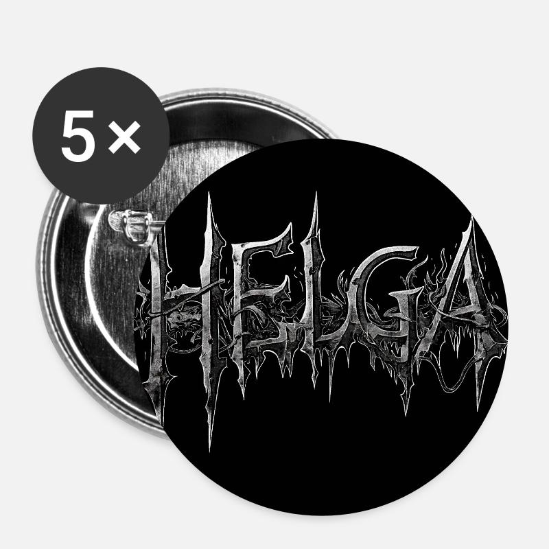 Heavy Metal Helga - Buttons klein 25 mm (5er Pack) - Weiß