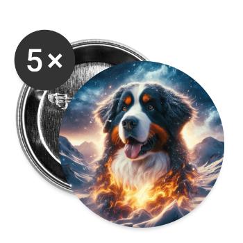 Bernese mountain dog - Buttons small 1''/25 mm (5-pack) - white - Front