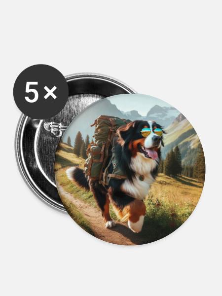 Berner Sennenhund - Buttons klein 25 mm (5er Pack) - Weiß