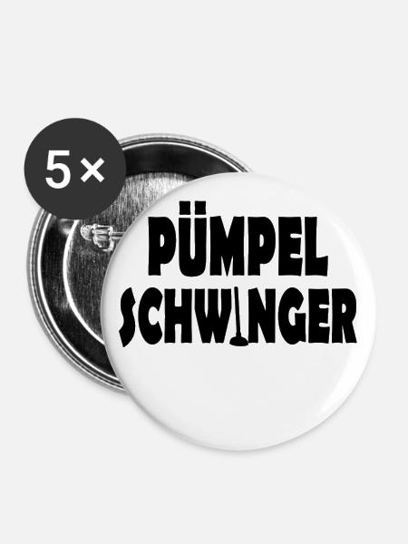 Pümpel Schwinger - Buttons klein 25 mm (5er Pack) - Weiß