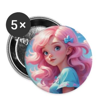 Girl - Buttons small 1''/25 mm (5-pack) - white - Front