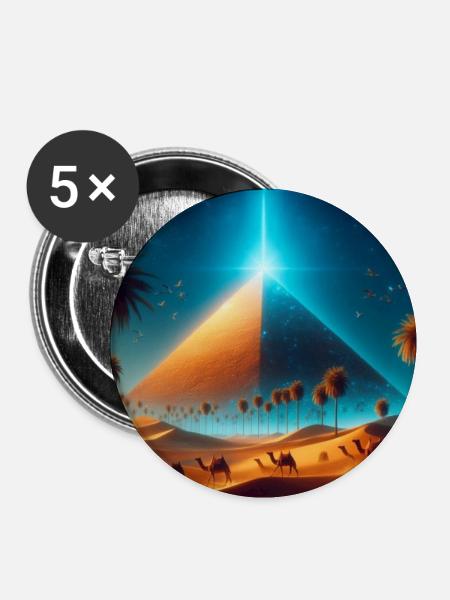 Pyramide 5 - Buttons klein 25 mm (5er Pack) - Weiß