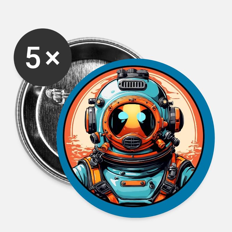 Diving helmet - Buttons small 1''/25 mm (5-pack) - white