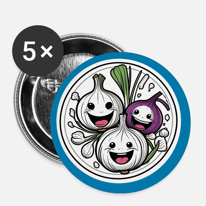 Laughing funny onions - Buttons small 1''/25 mm (5-pack) - white