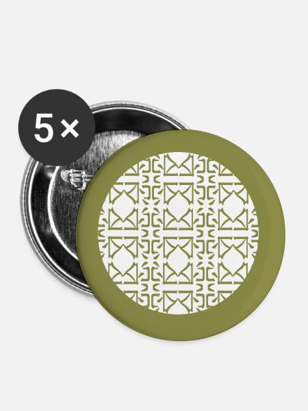 Zirkular-Dekor - Buttons klein 25 mm (5er Pack) - Weiß