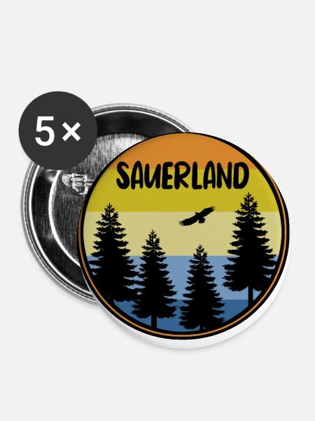 Sauerland - Buttons klein 25 mm (5er Pack) - Weiß