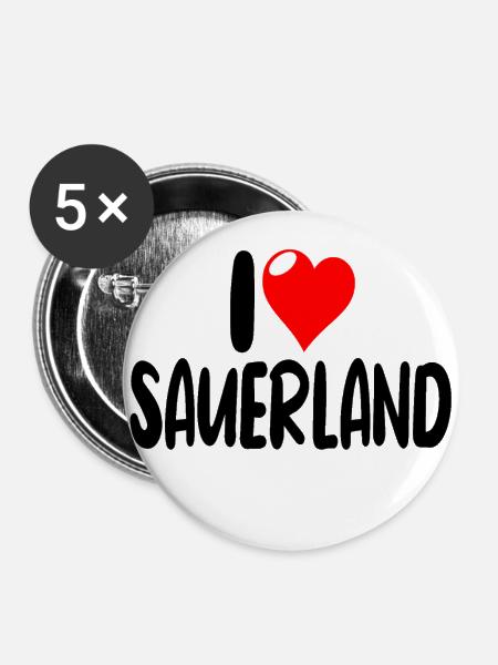 Sauerland - Buttons klein 25 mm (5er Pack) - Weiß