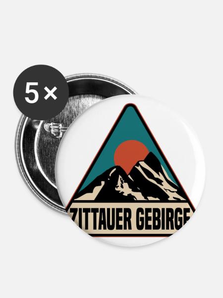 Zittauer Gebirge - Buttons klein 25 mm (5er Pack) - Weiß