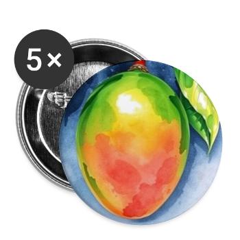 Mango Watercolor - Buttons small 1''/25 mm (5-pack) - white - Front