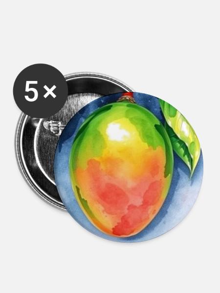 Mango Aquarell - Buttons klein 25 mm (5er Pack) - Weiß