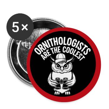 Ornithologists are the coolest funny owl - Buttons small 1''/25 mm (5-pack) - white - Front