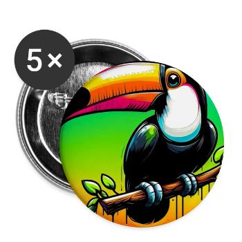 toucan - Buttons small 1''/25 mm (5-pack) - white - Front