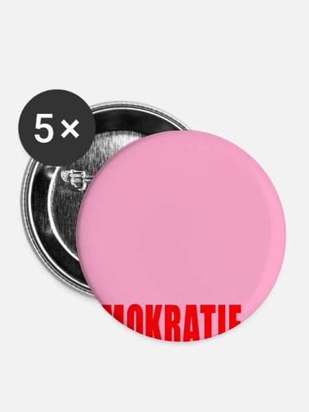 Politik Demokratie Herz - Buttons klein 25 mm (5er Pack) - Weiß