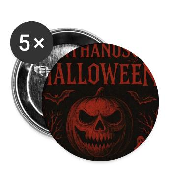 Berthanos Halloween Halloween Citrouille Design - Lot de 5 petits badges (25 mm) - blanc - Devant