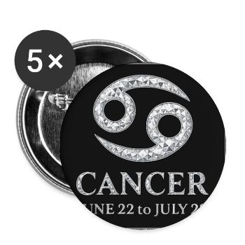 Sternzeichen Krebs - Buttons klein 25 mm (5er Pack) - Weiß - Vorne