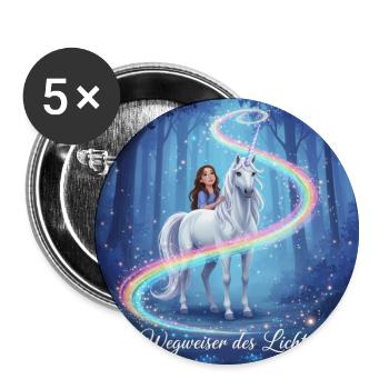 Wegweiser des Lichts im Unicornenwald - Buttons klein 25 mm (5er Pack) - Weiß - Vorne