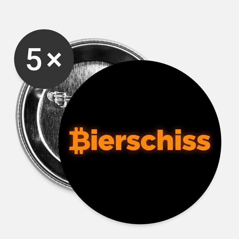 Bierschiss Malle - Lot de 5 petits badges (25 mm) - blanc