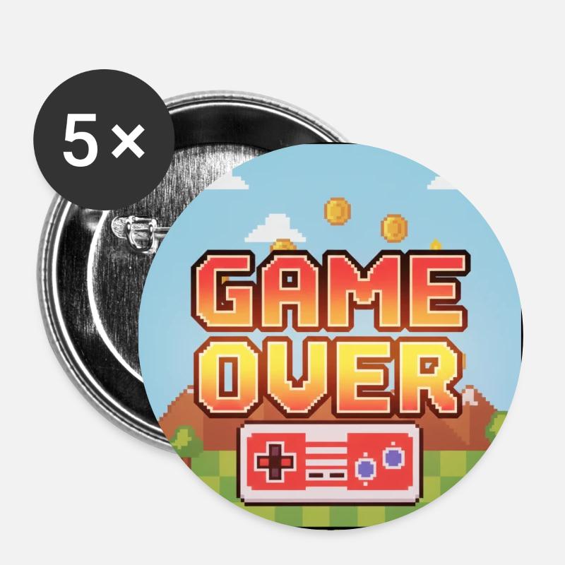 Game over - Buttons small 1''/25 mm (5-pack) - white