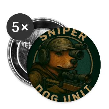 Sniper Dog Unit - Buttons small 1''/25 mm (5-pack) - white - Front