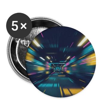 Neon Tunnel Subway Berlin - Buttons small 1''/25 mm (5-pack) - white - Front