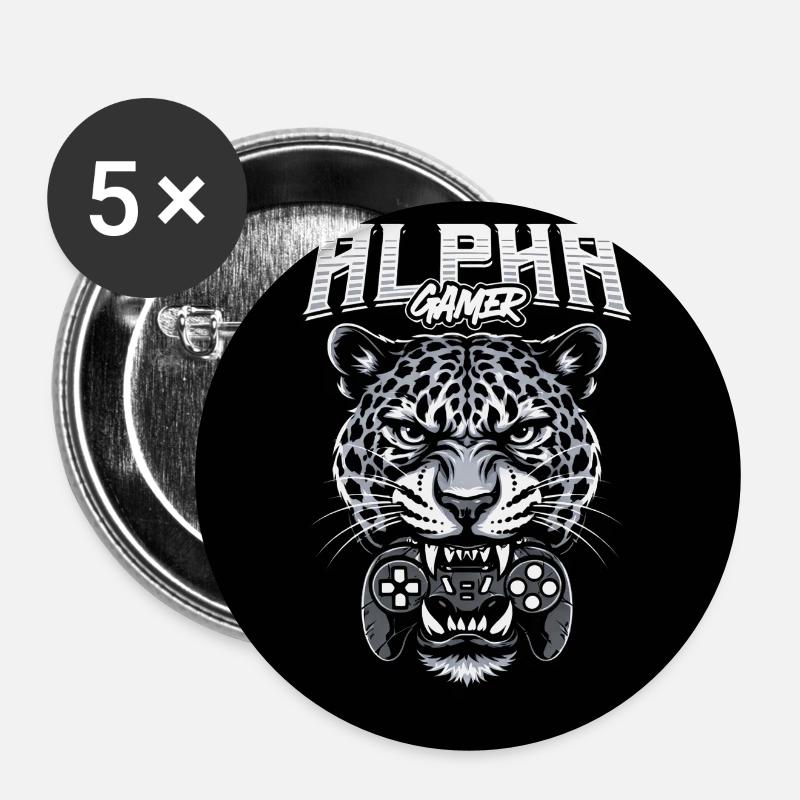 Alpha Gamer Jaguar - Buttons small 1''/25 mm (5-pack) - white