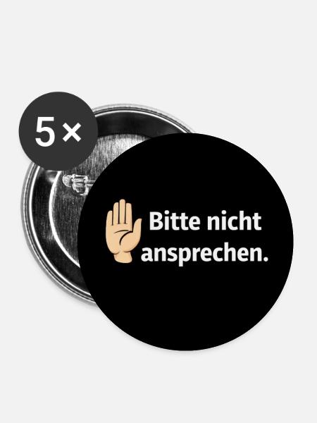 Bitte nicht ansprechen Grenzsignal - Buttons klein 25 mm (5er Pack) - Weiß