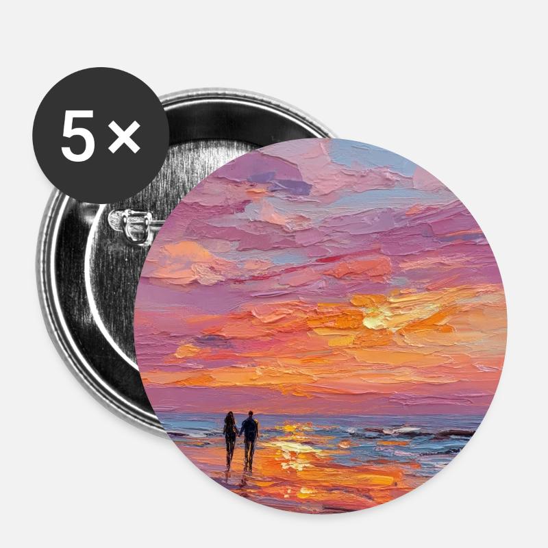 sunset - Buttons small 1''/25 mm (5-pack) - white