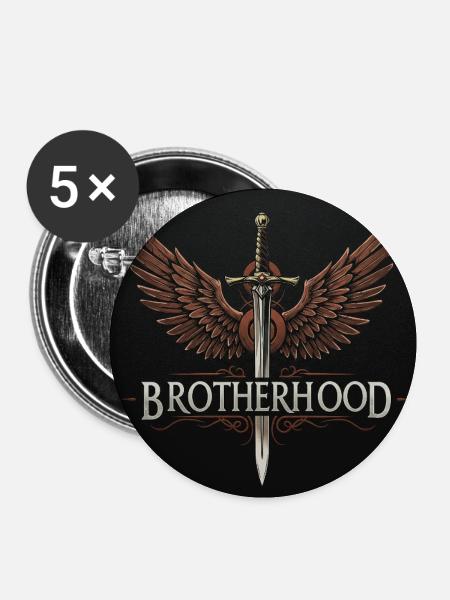 Geflügeltes Bruderschaftsschwert - Buttons klein 25 mm (5er Pack) - Weiß