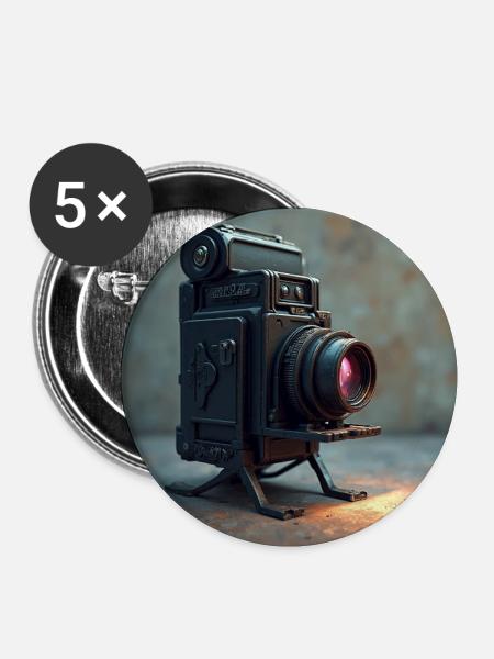 Kamera - Buttons klein 25 mm (5er Pack) - Weiß