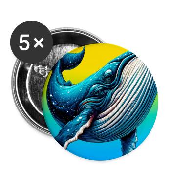 Wal - Buttons klein 25 mm (5er Pack) - Weiß - Vorne