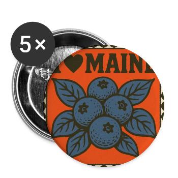Ich liebe Blaubeeren aus Maine - Buttons klein 25 mm (5er Pack) - Weiß - Vorne