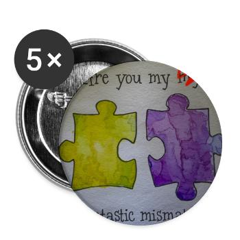 Des pièces fantastiques de puzzle décalées - Lot de 5 petits badges (25 mm) - blanc - Devant