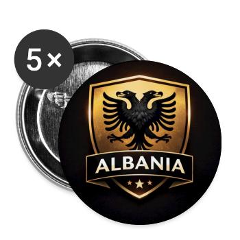Albanien Adler Wappen Shield - Buttons klein 25 mm (5er Pack) - Weiß - Vorne