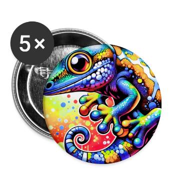 Gecko - Buttons klein 25 mm (5er Pack) - Weiß - Vorne