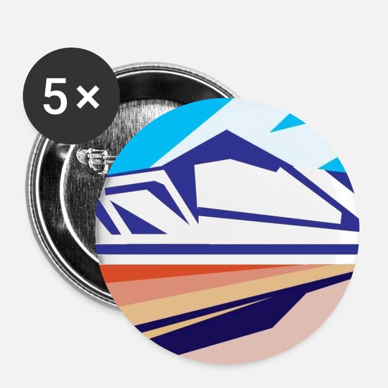 Geometric mountains in Iceland - Buttons small 1''/25 mm (5-pack) - white