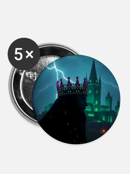 Der König der Matrix: Akzelerationismus & Kosmos - Buttons klein 25 mm (5er Pack) - Weiß